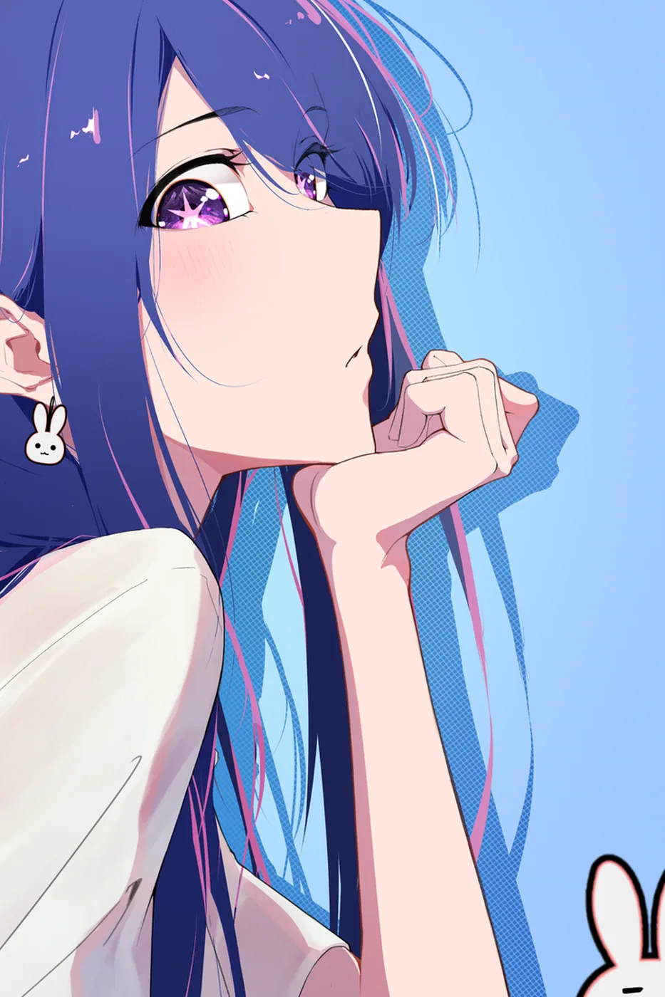 Close-up detail of the Ai Hoshino artwork