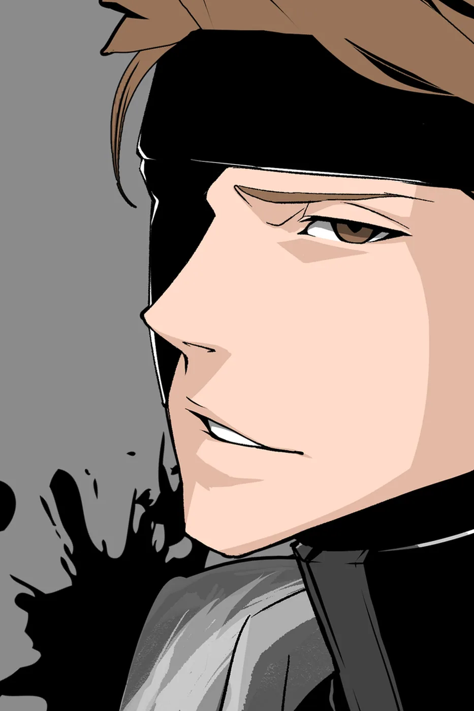 Close-up detail of the Sosuke Aizen artwork