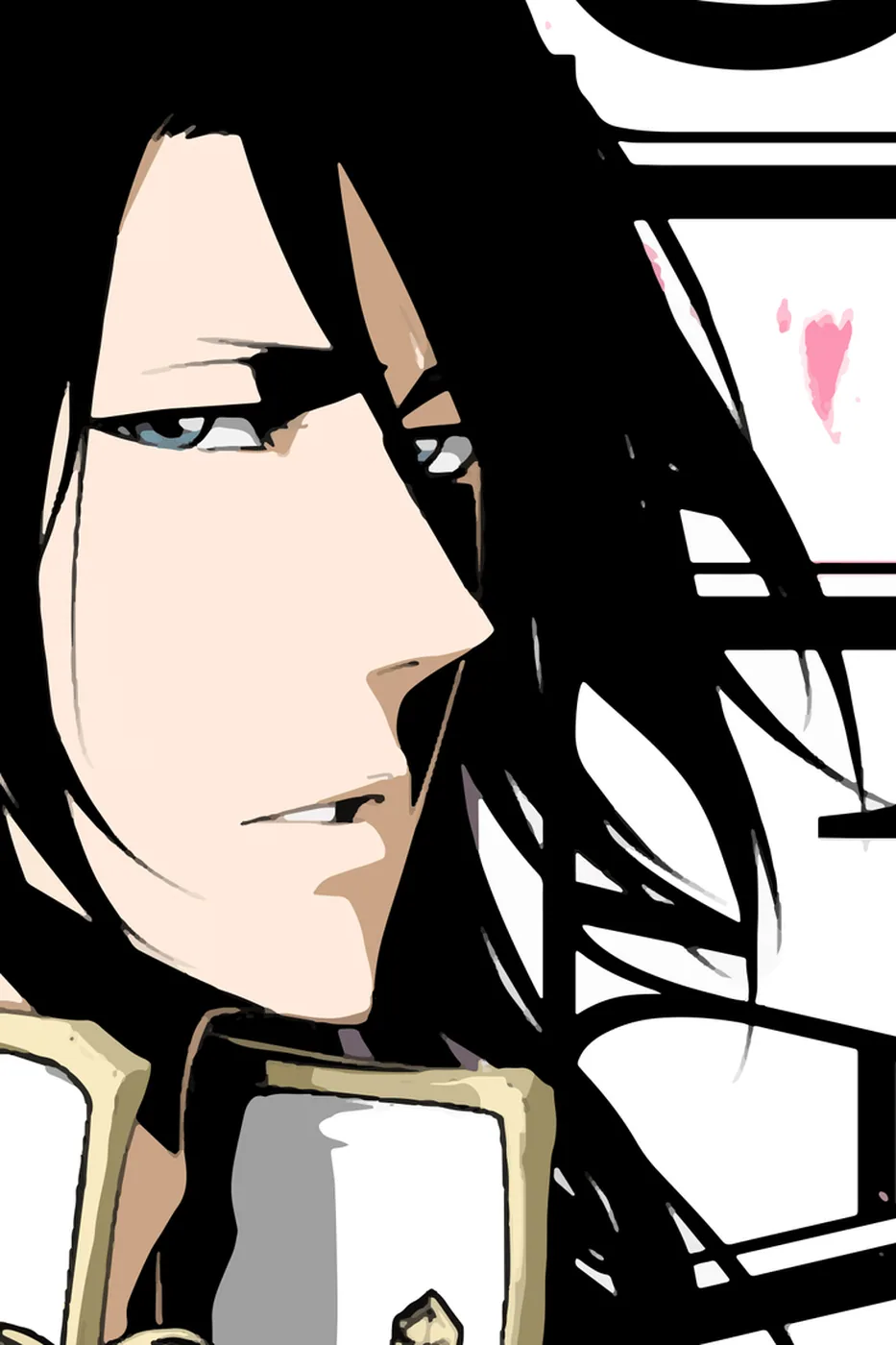 Close-up detail of the Byakuya Kuchiki artwork