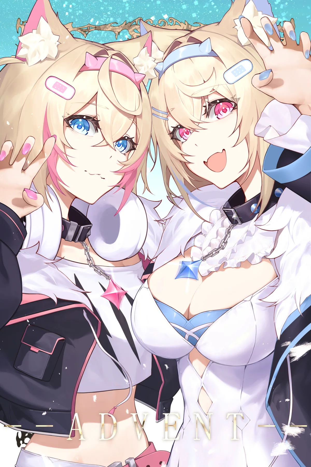 FUWAMOCO poster, Hololive English -Advent-, full artwork