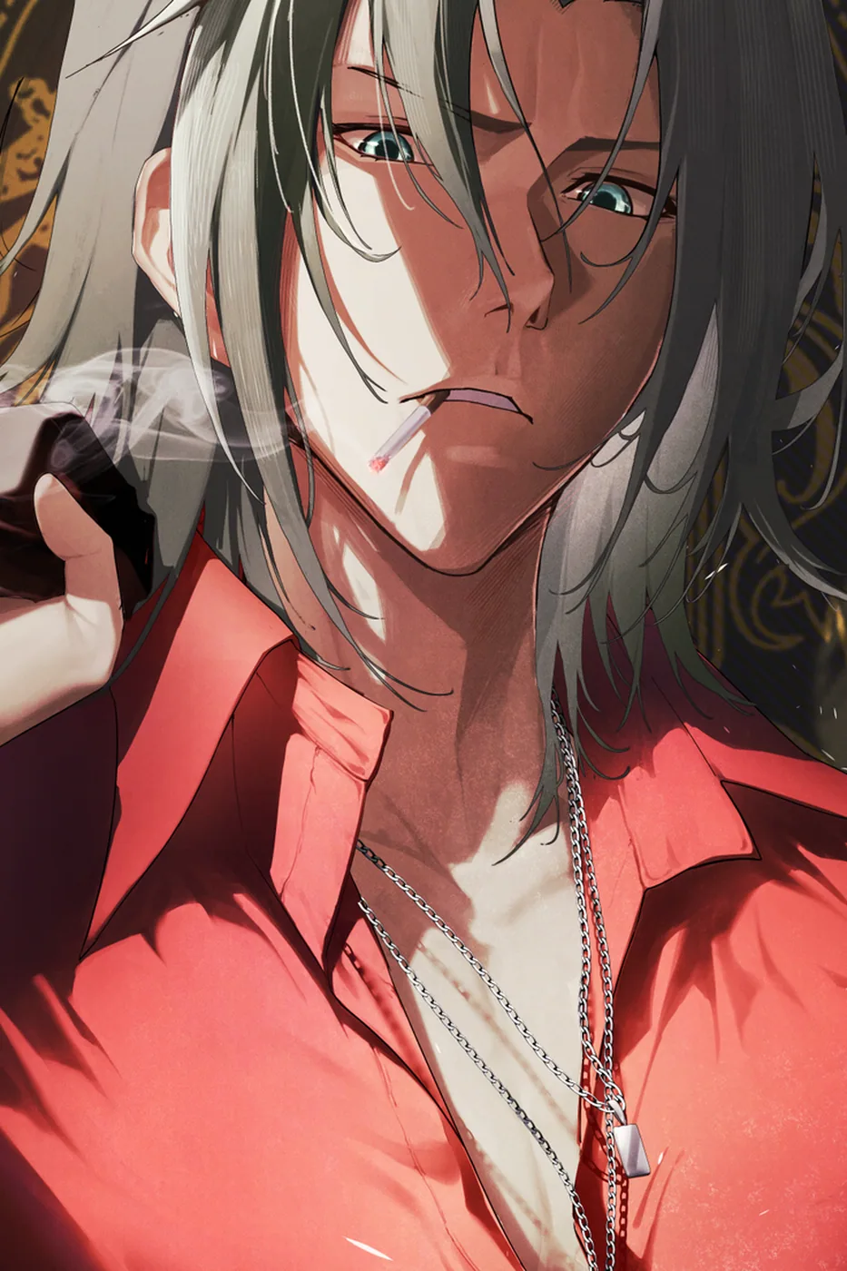 Close-up detail of the Hayato Gokudera artwork