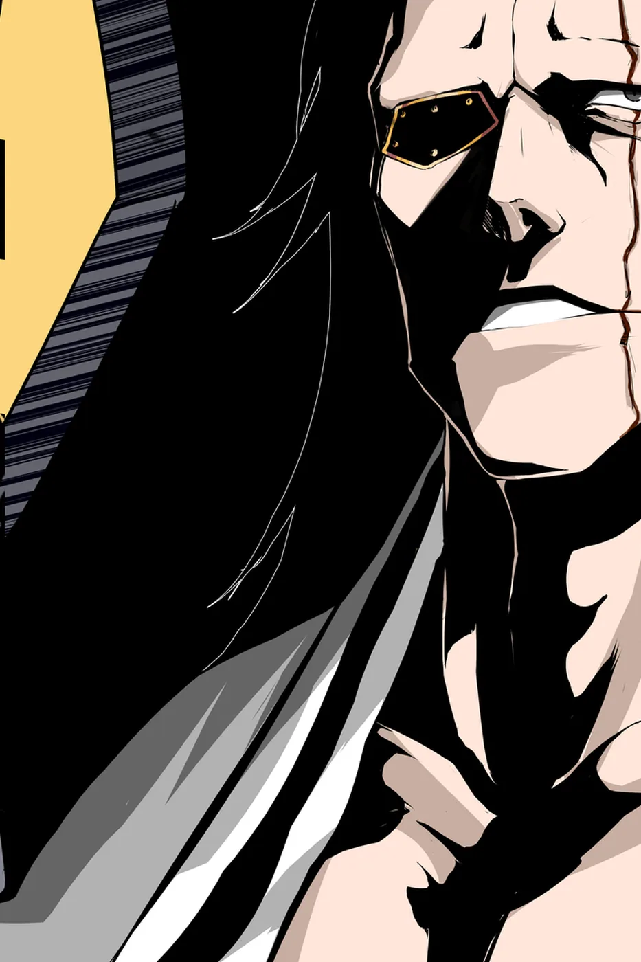 Close-up detail of the Kenpachi Zaraki artwork
