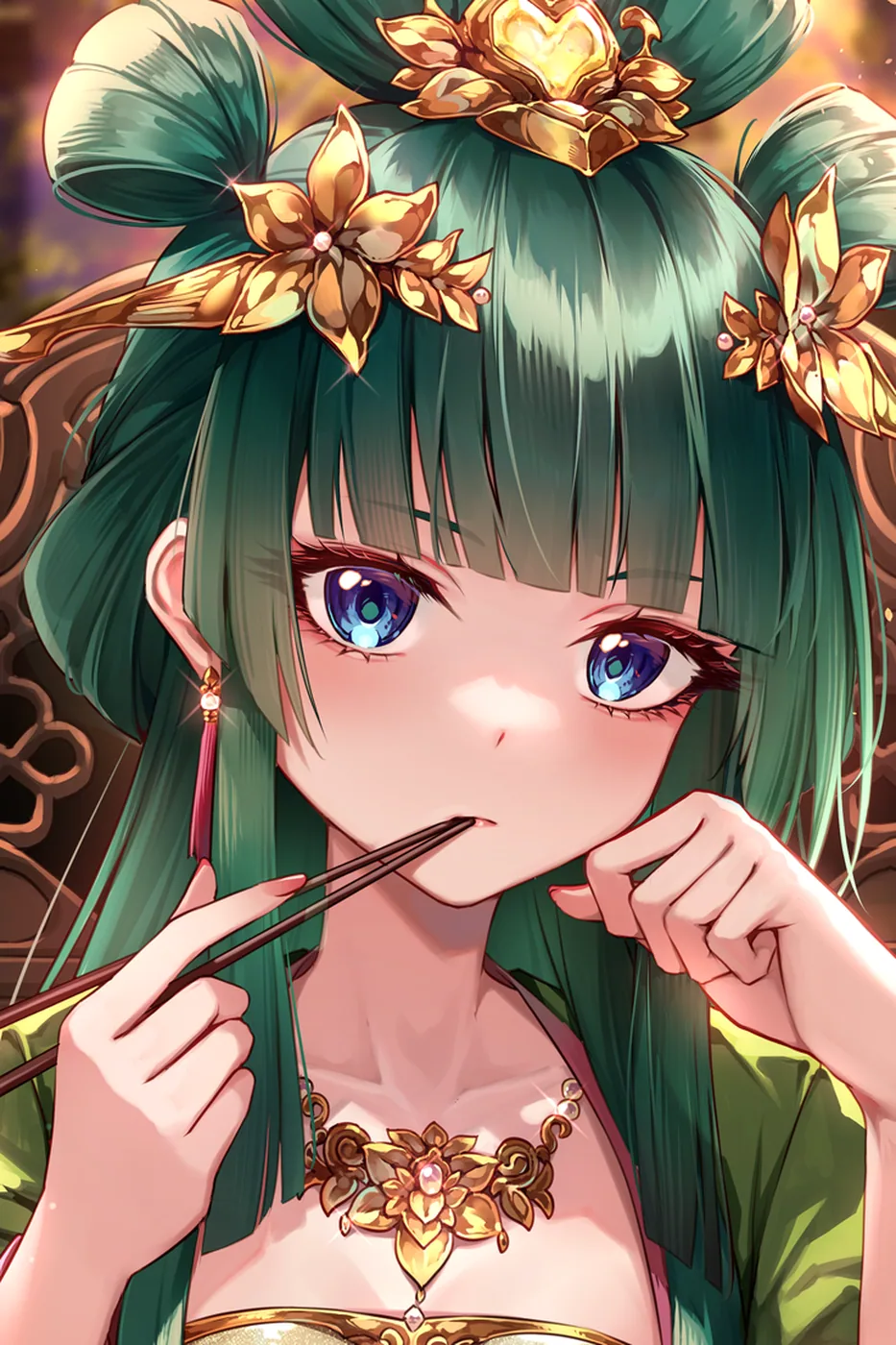 Close-up detail of the Maomao artwork