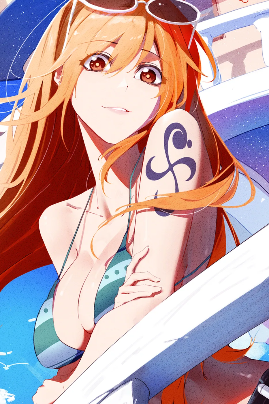 Close-up detail of the Nami artwork