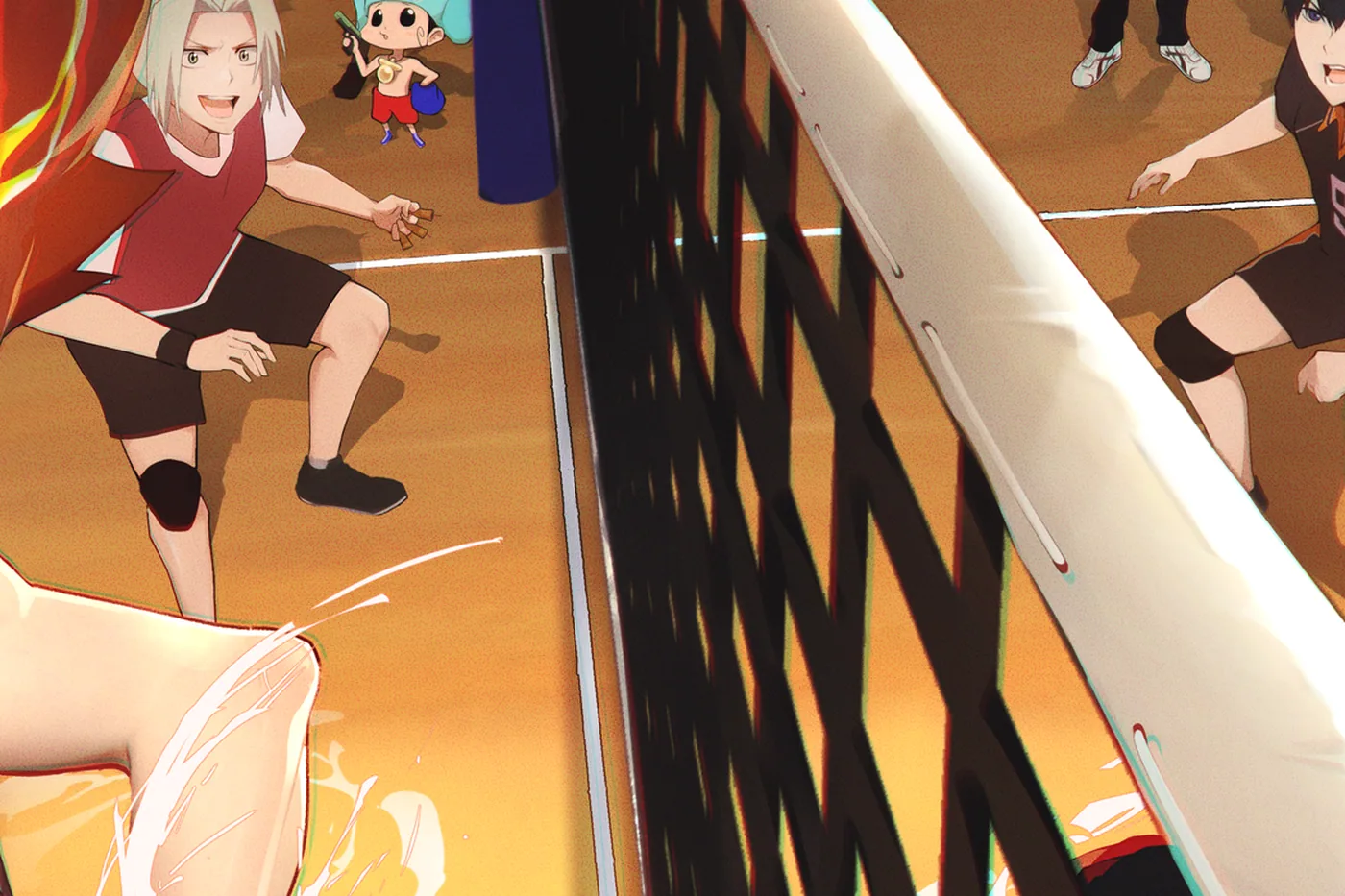 Close-up detail of the Reborn! × Haikyu!! Crossover artwork