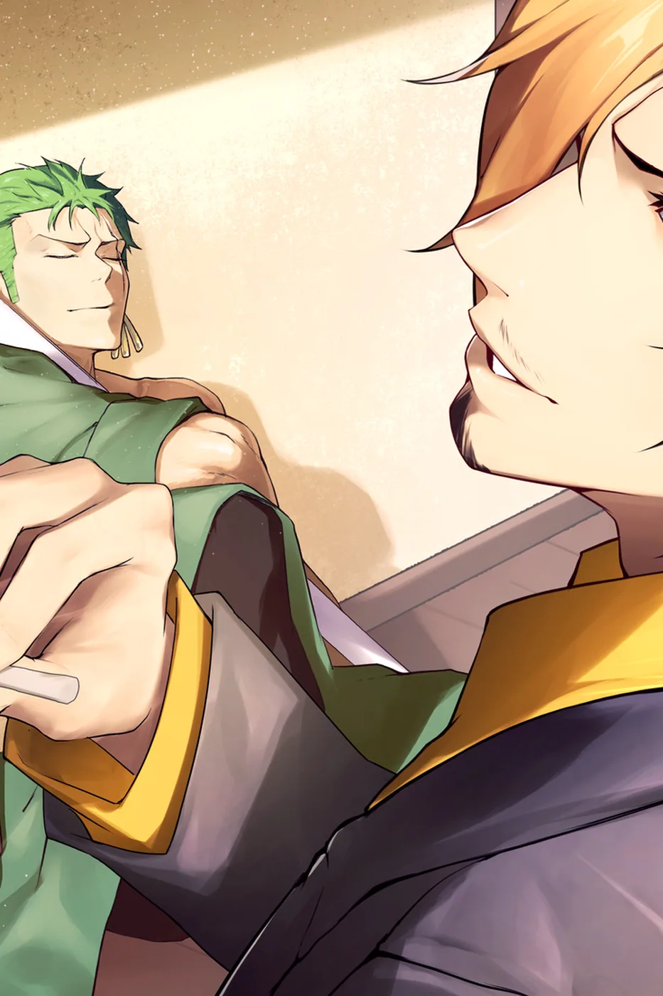 Close-up detail of the Sanji artwork