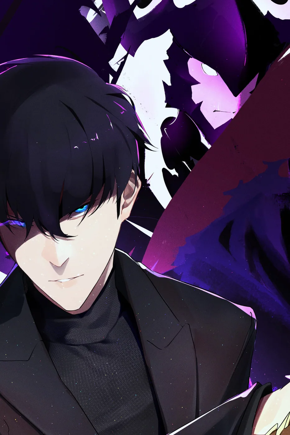 Close-up detail of the Sung Jin-Woo artwork