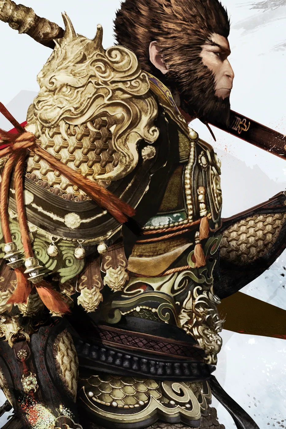 Close-up detail of the The Great Sage, Sun Wukong artwork