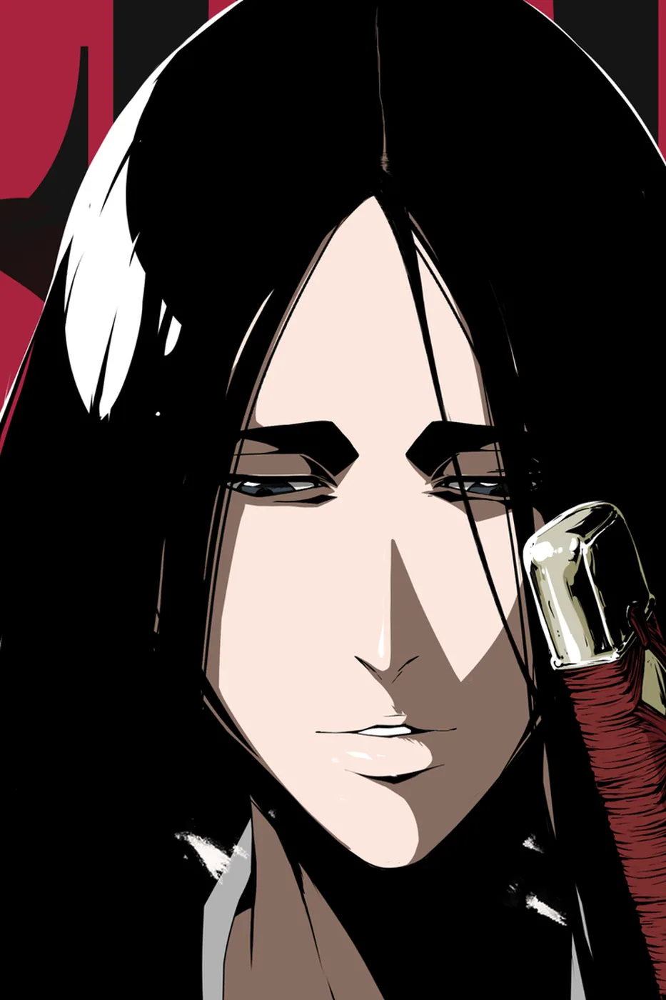 Close-up detail of the Retsu Unohana artwork