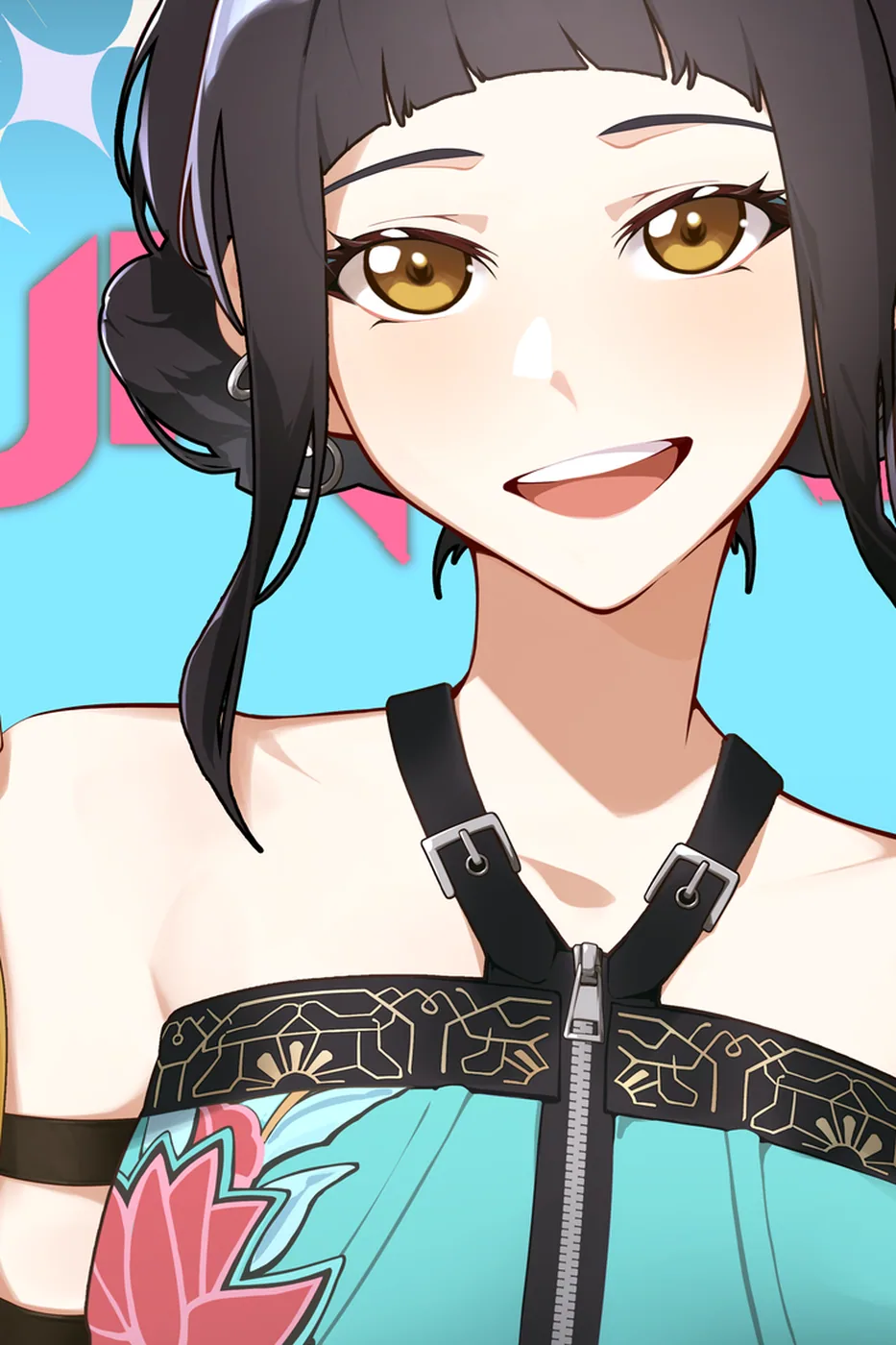 Close-up detail of the Zoey artwork